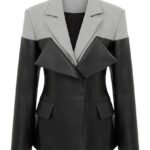 Kate Deri Kombinasyonlu Fit Blazer Ceket